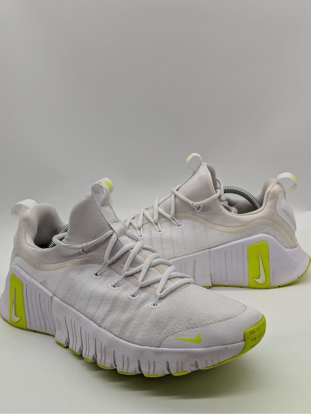 Nike Free Metcon 6 Running Training Shoes White Volt Mens Size 11.5 FJ7127-104